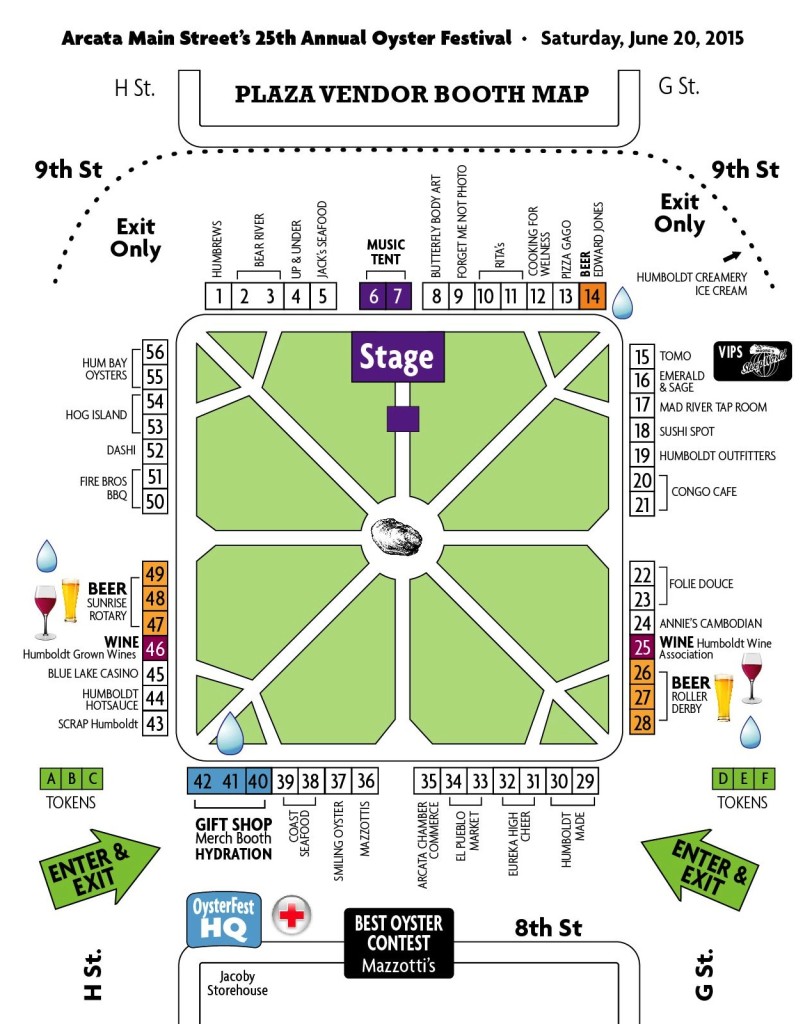 Arcata OysterFest Vendor MAP 2015